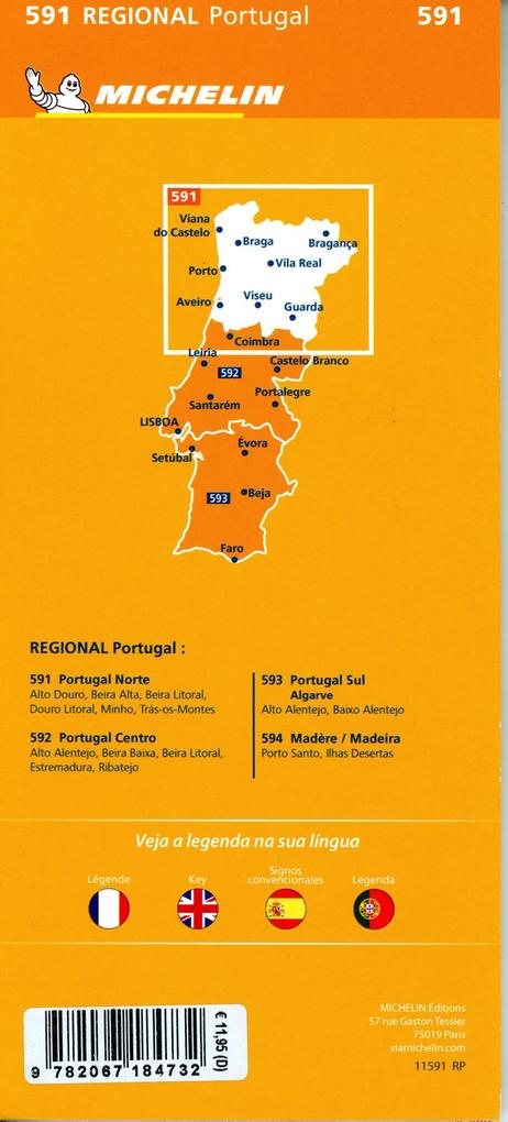 Weitere Ansicht: Michelin Portugal Nord 1 : 300 000