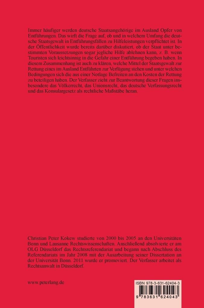 Weitere Ansicht: Der Auslandsschutz deutscher Staatsangehöriger bei Entführungen | Christian Kokew