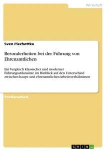 Produktbild: Besonderheiten bei der Führung von Ehrenamtlichen | Sven Piechottka