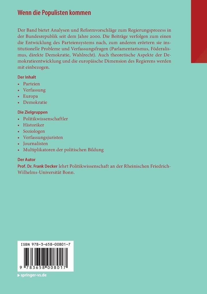 Weitere Ansicht: Wenn die Populisten kommen | Frank Decker
