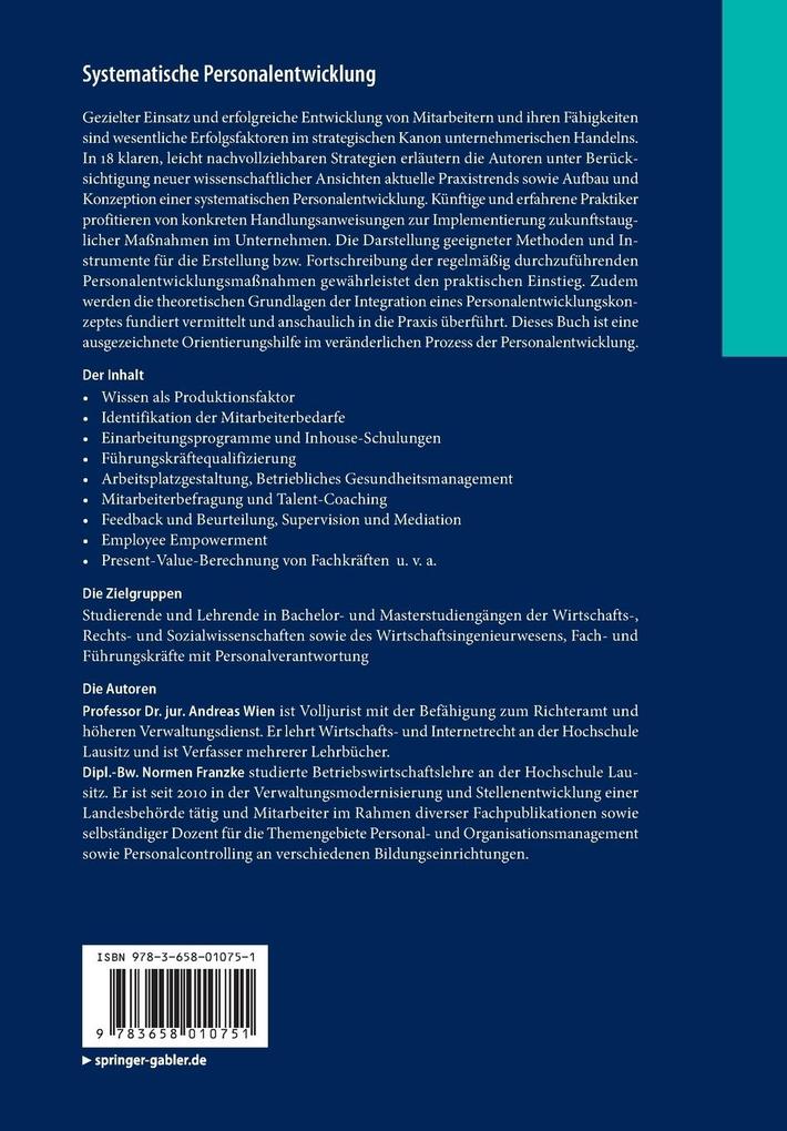 Weitere Ansicht: Systematische Personalentwicklung | Andreas Wien, Normen Franzke