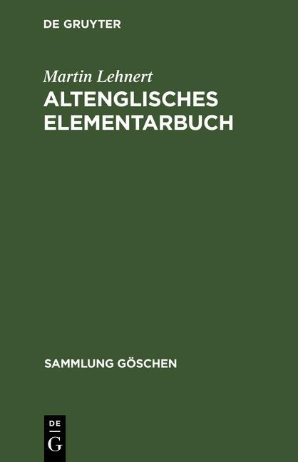 Produktbild: Altenglisches Elementarbuch | Martin Lehnert