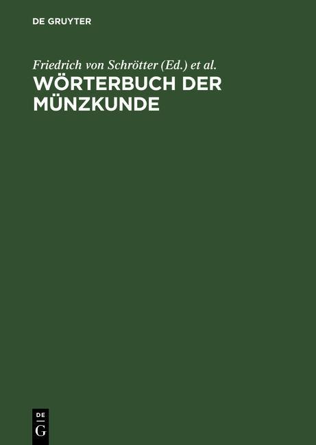 Wörterbuch der Münzkunde als eBook pdf