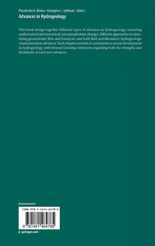 Weitere Ansicht: Advances in Hydrogeology