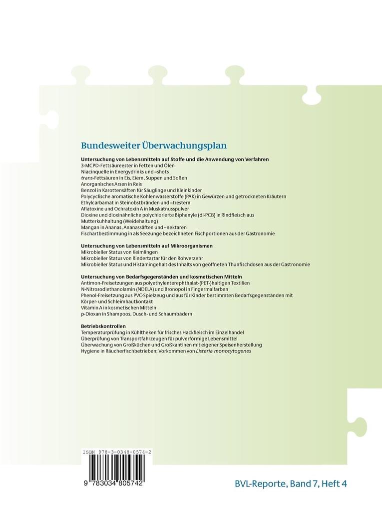 Weitere Ansicht: Berichte zur Lebensmittelsicherheit 2011
