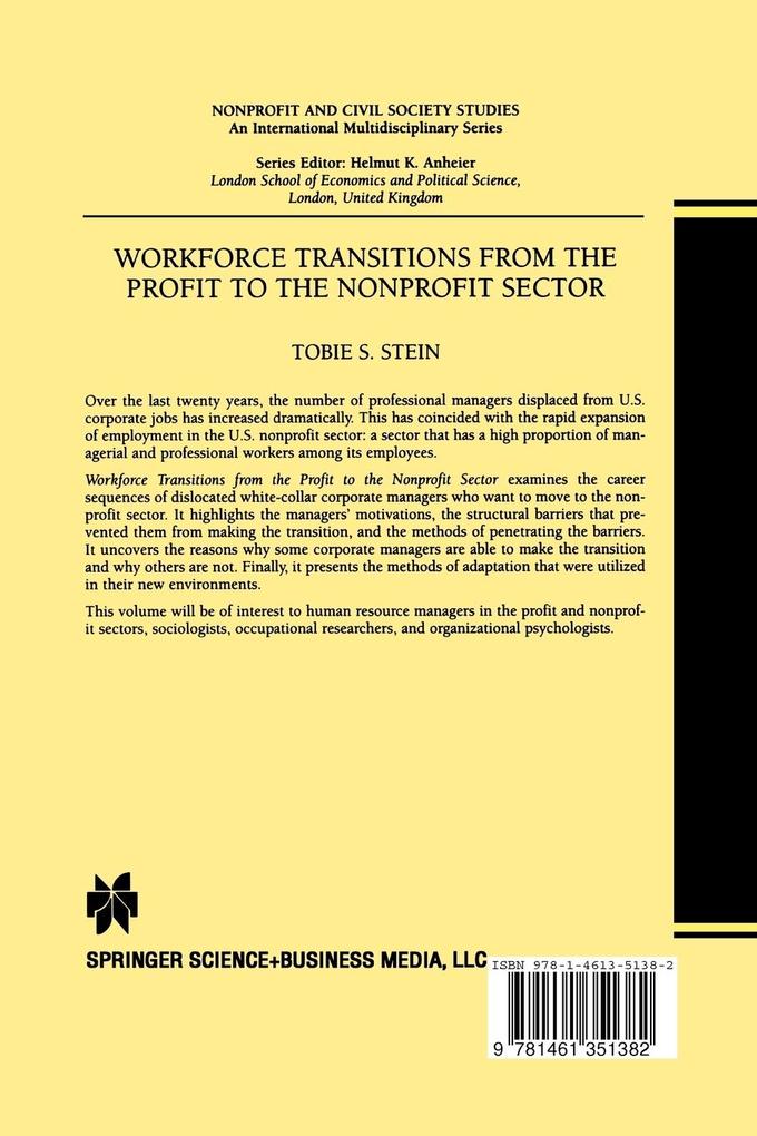 Weitere Ansicht: Workforce Transitions from the Profit to the Nonprofit Sector | Tobie S. Stein