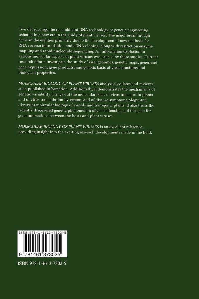 Weitere Ansicht: Molecular Biology of Plant Viruses