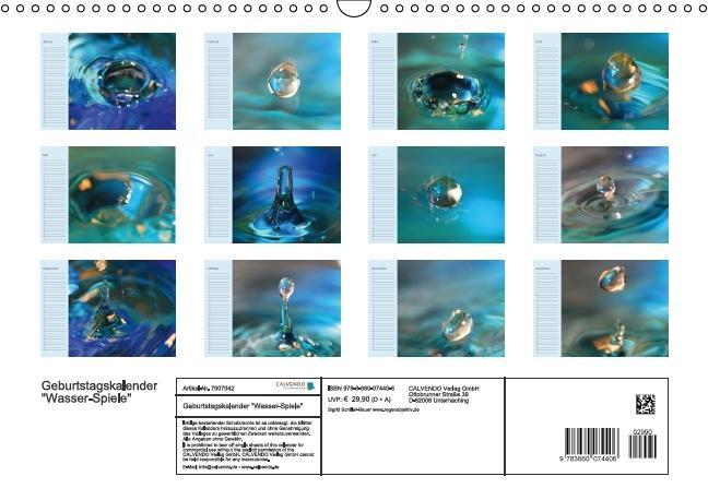 Weitere Ansicht: Geburtstagskalender "Wasser-Spiele" (Wandkalender immerwährend DIN A3 quer) | Sigrid Schiller-Bauer