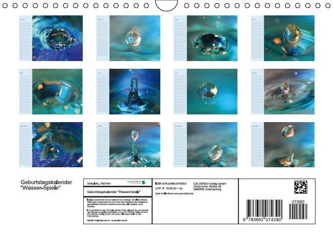 Weitere Ansicht: Geburtstagskalender "Wasser-Spiele" (Wandkalender immerwährend DIN A4 quer) | Sigrid Schiller-Bauer