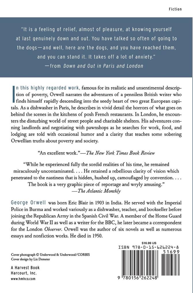 Weitere Ansicht: Down and Out in Paris and London | George Orwell
