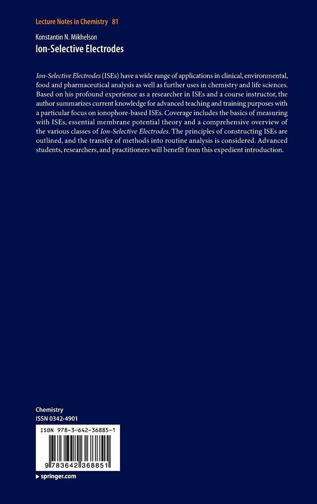 Weitere Ansicht: Ion-Selective Electrodes | Konstantin N. Mikhelson