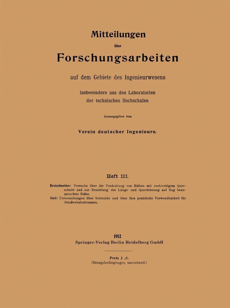 Produktbild: Mitteilungen über Forschungsarbeiten | Otto Bretschneider, E. Steil