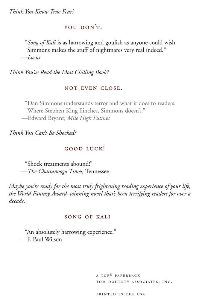 Weitere Ansicht: Song of Kali | Dan Simmons