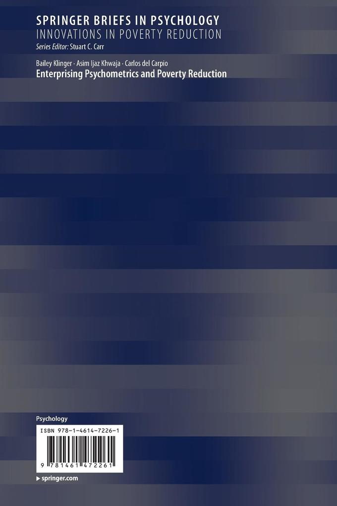 Weitere Ansicht: Enterprising Psychometrics and Poverty Reduction | Bailey Klinger, Asim Ijaz Khwaja, Carlos Del Carpio