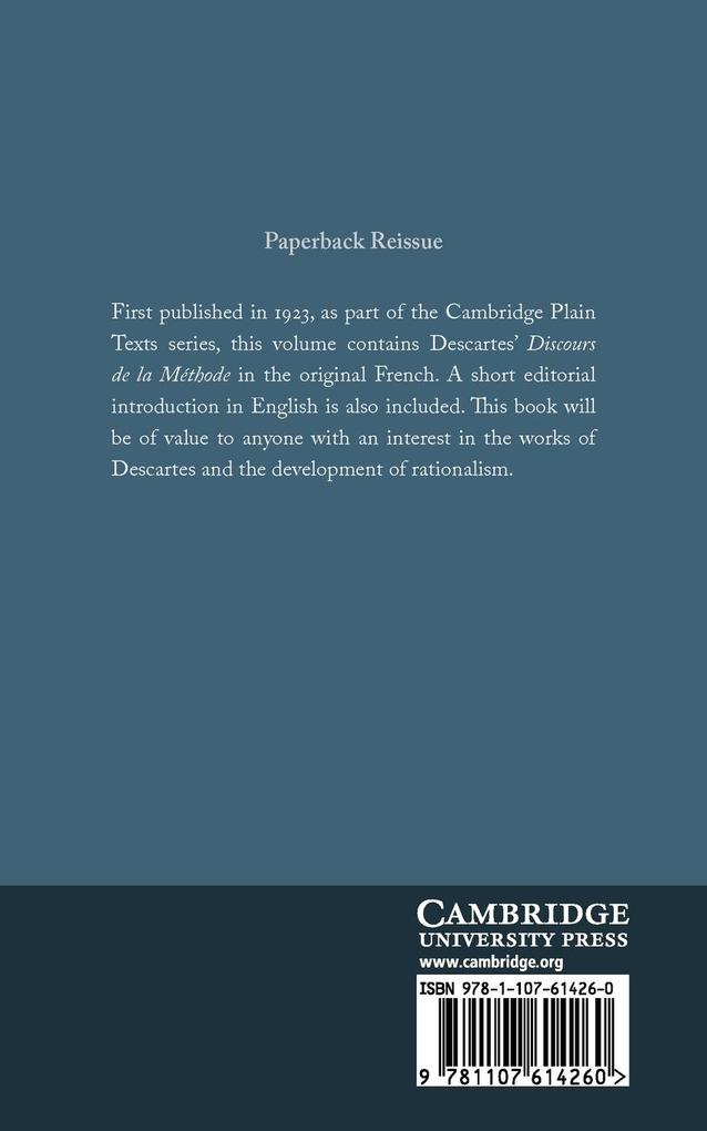 Weitere Ansicht: Discours de la Methode | Rene Descartes