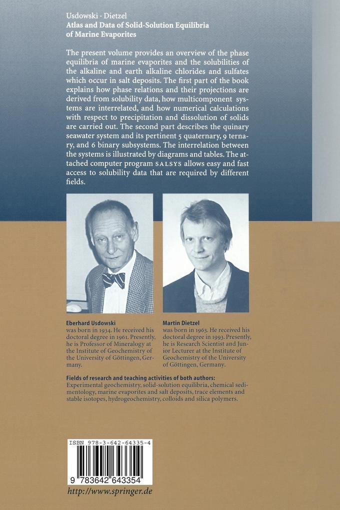 Weitere Ansicht: Atlas and Data of Solid-Solution Equilibria of Marine Evaporites | Martin F. Bach, Eberhard Usdowski
