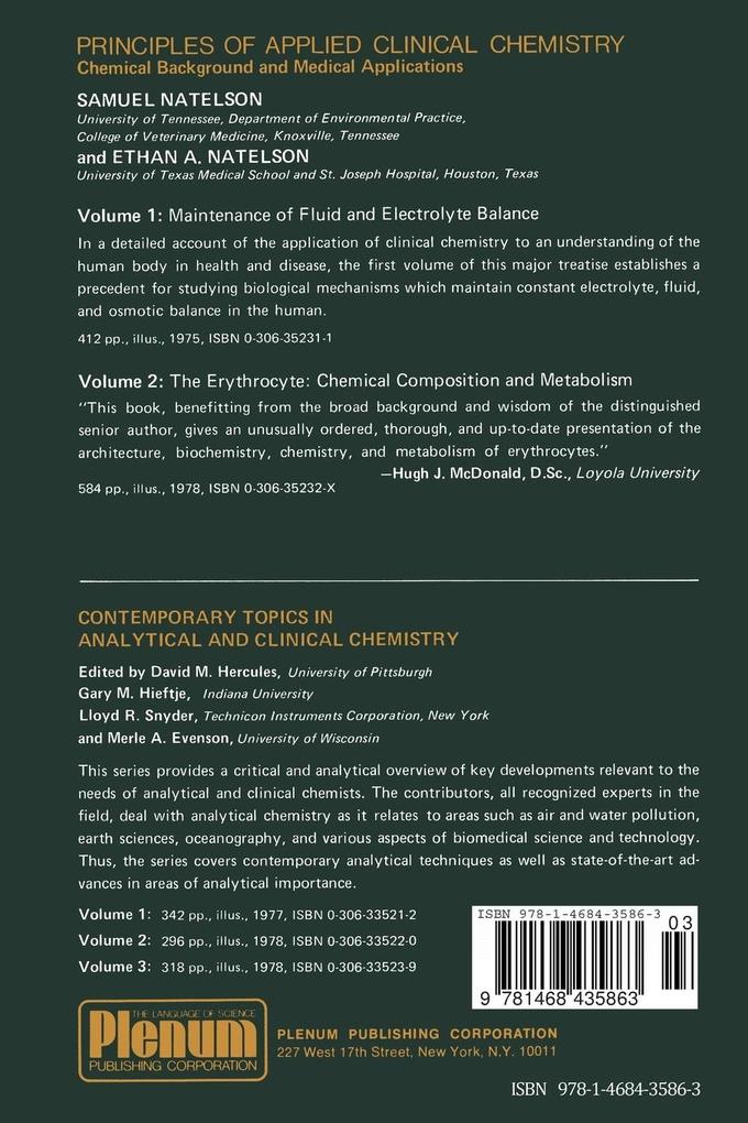Weitere Ansicht: Principles of Applied Clinical Chemistry | Samuel Natelson