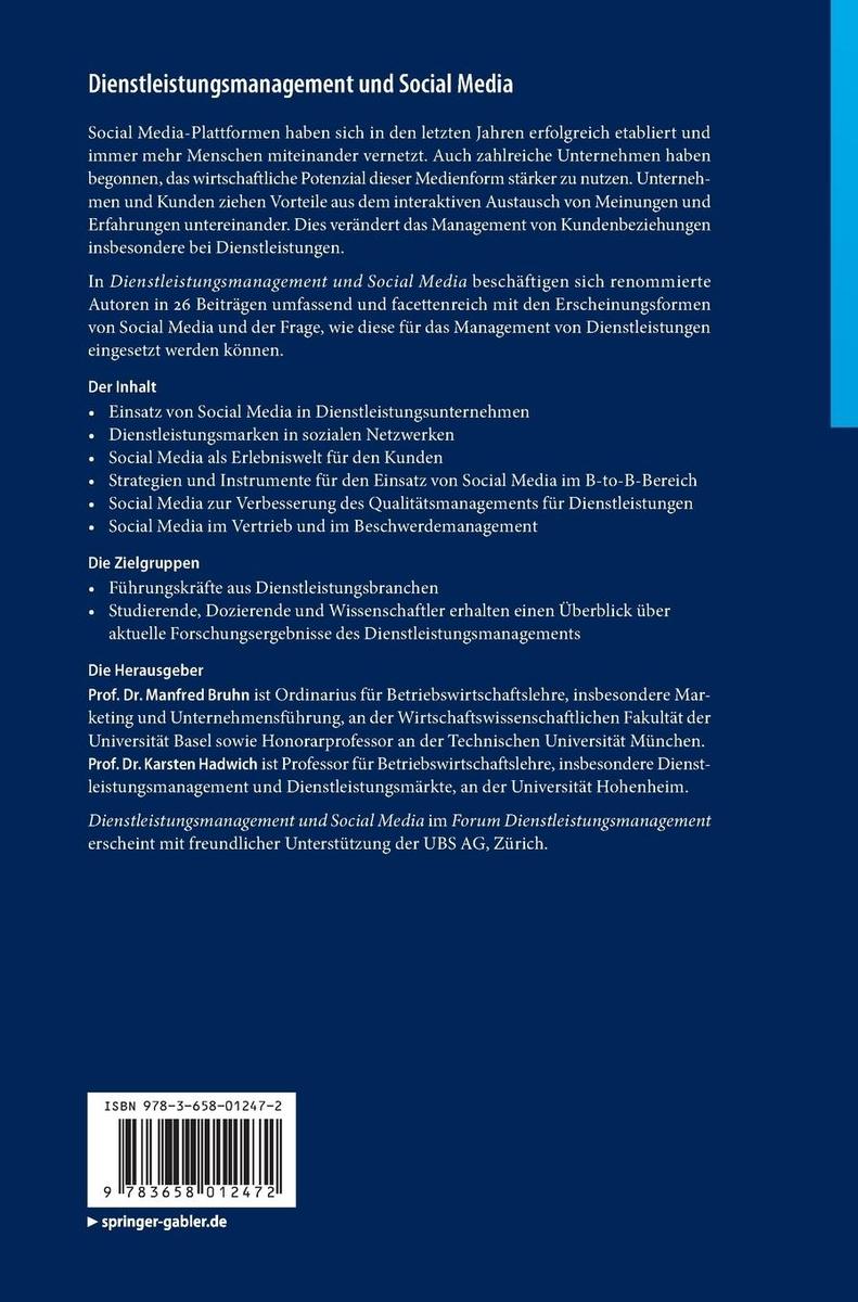 Weitere Ansicht: Dienstleistungsmanagement und Social Media