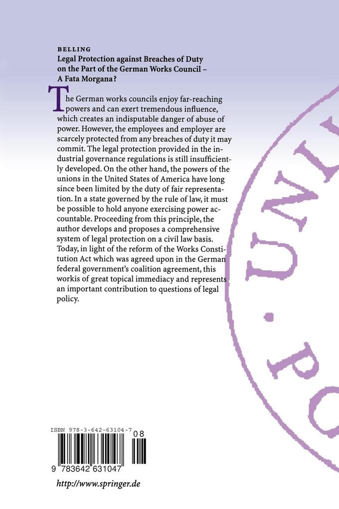 Weitere Ansicht: Legal Protection against Breaches of Duty on the Part of the German Works Council - A Fata Morgana? | Detlev W. Belling