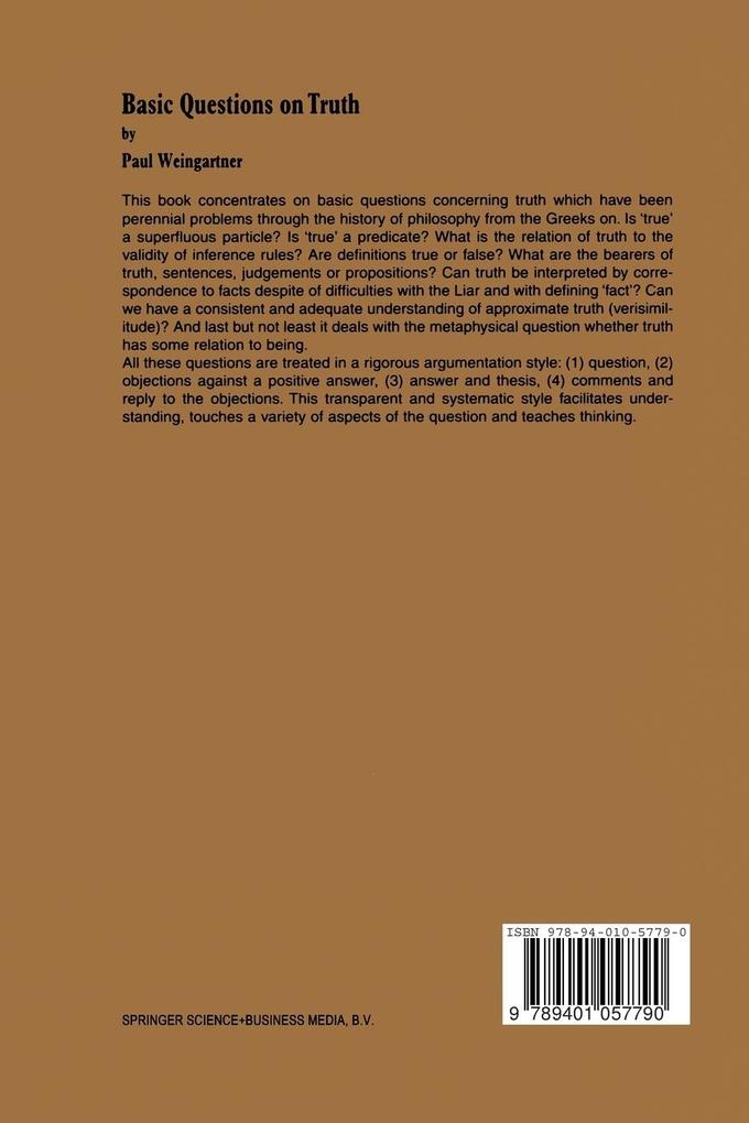 Weitere Ansicht: Basic Questions on Truth | P. Weingartner
