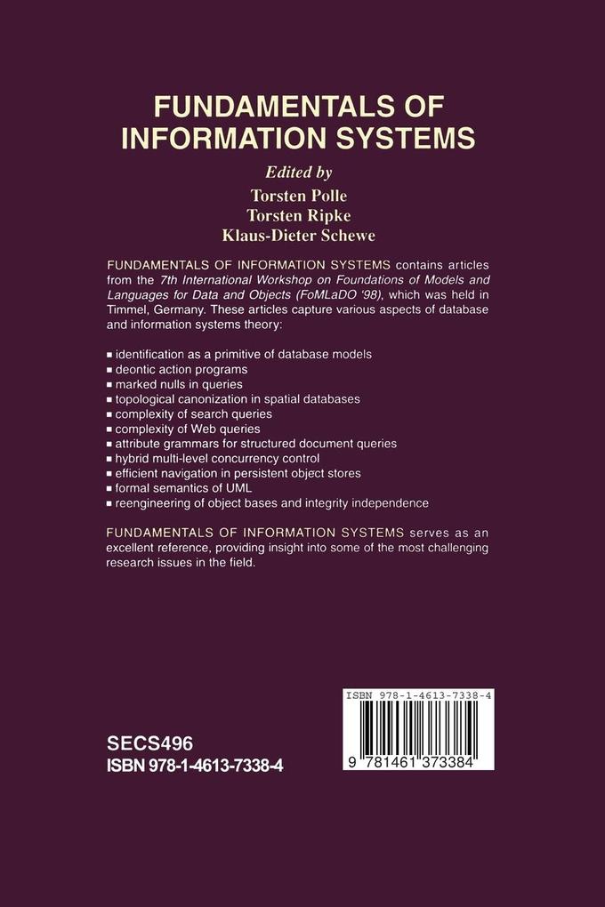 Weitere Ansicht: Fundamentals of Information Systems