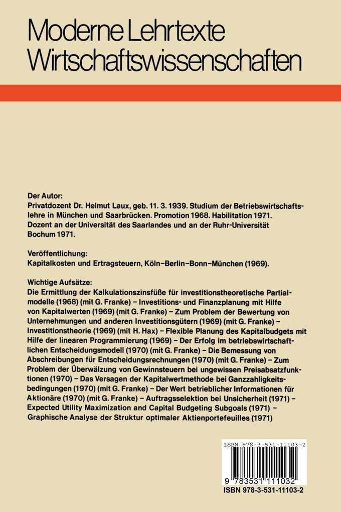 Weitere Ansicht: Flexible Investitionsplanung | Helmut Laux