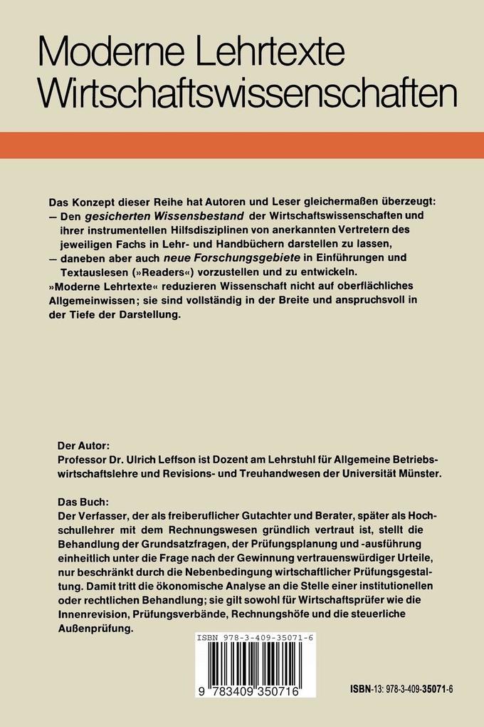Weitere Ansicht: Wirtschaftsprüfung | Leffson Ulrich