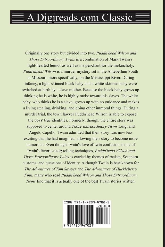 Weitere Ansicht: Puddn'head Wilson and Those Extraordinary Twins | Mark Twain