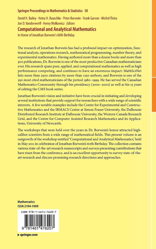 Weitere Ansicht: Computational and Analytical Mathematics