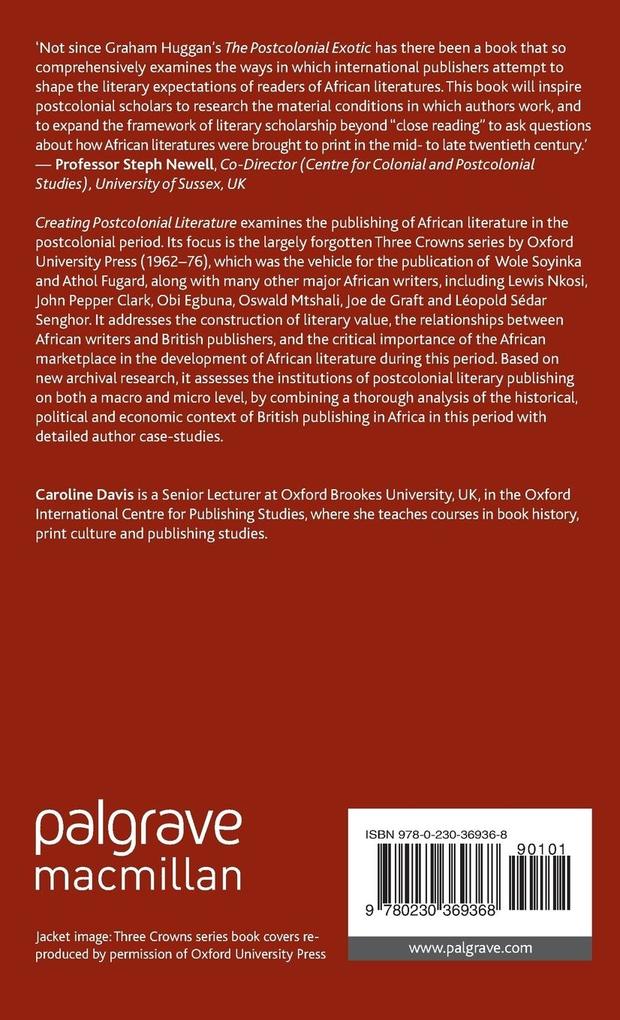 Weitere Ansicht: Creating Postcolonial Literature | C. Davis, Caroline Davis