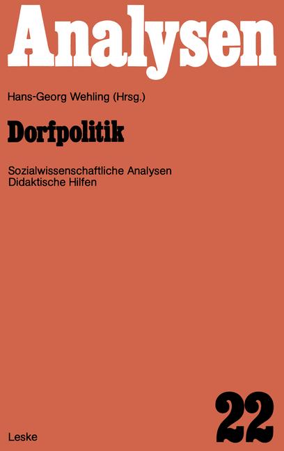 Weitere Ansicht: Dorfpolitik | Hans-Georg Wehling