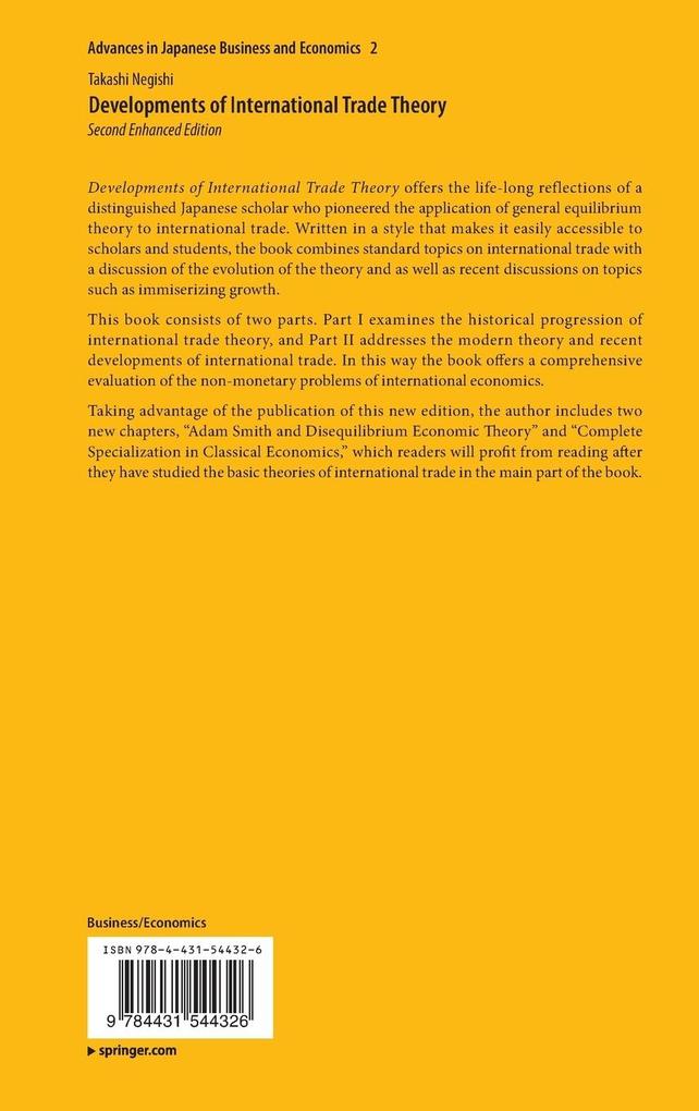 Weitere Ansicht: Developments of International Trade Theory | Takashi Negishi