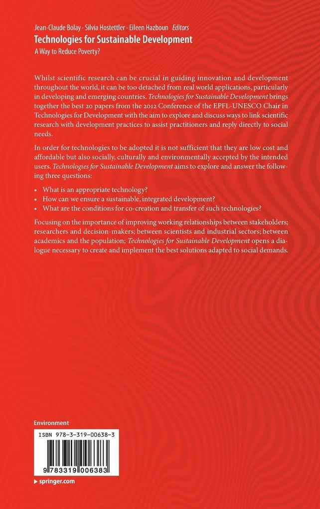 Weitere Ansicht: Technologies for Sustainable Development