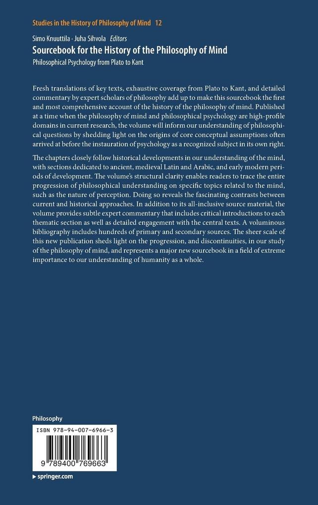 Weitere Ansicht: Sourcebook for the History of the Philosophy of Mind