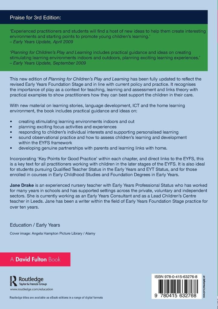 Weitere Ansicht: Planning for Children's Play and Learning | Jane Drake