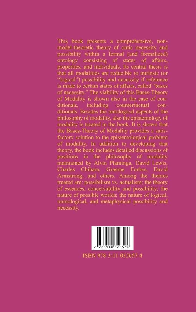 Weitere Ansicht: The Theory of Ontic Modalities | Uwe Meixner