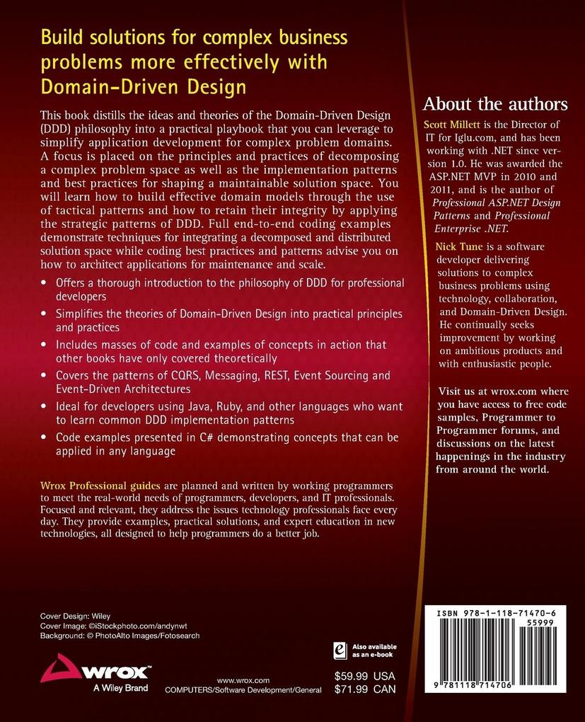 Weitere Ansicht: Patterns, Principles, and Practices of Domain-Driven Design | Scott Millett, Nick Tune