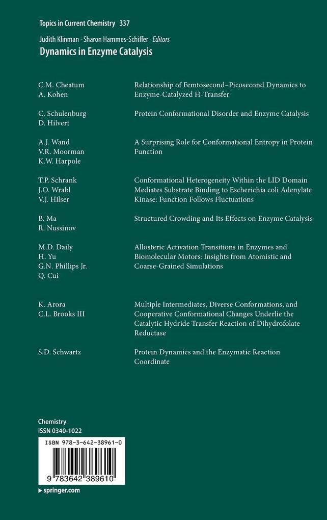 Weitere Ansicht: Dynamics in Enzyme Catalysis