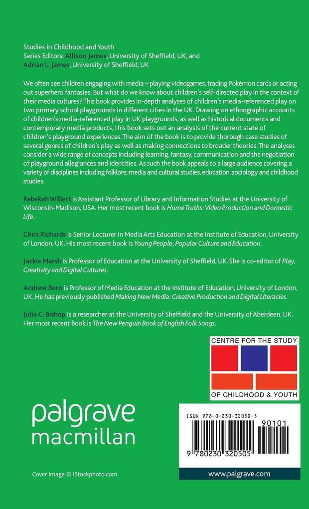 Weitere Ansicht: Children, Media and Playground Cultures | R. Willett, C. Richards, J. Marsh, A. Burn, J. C Bishop