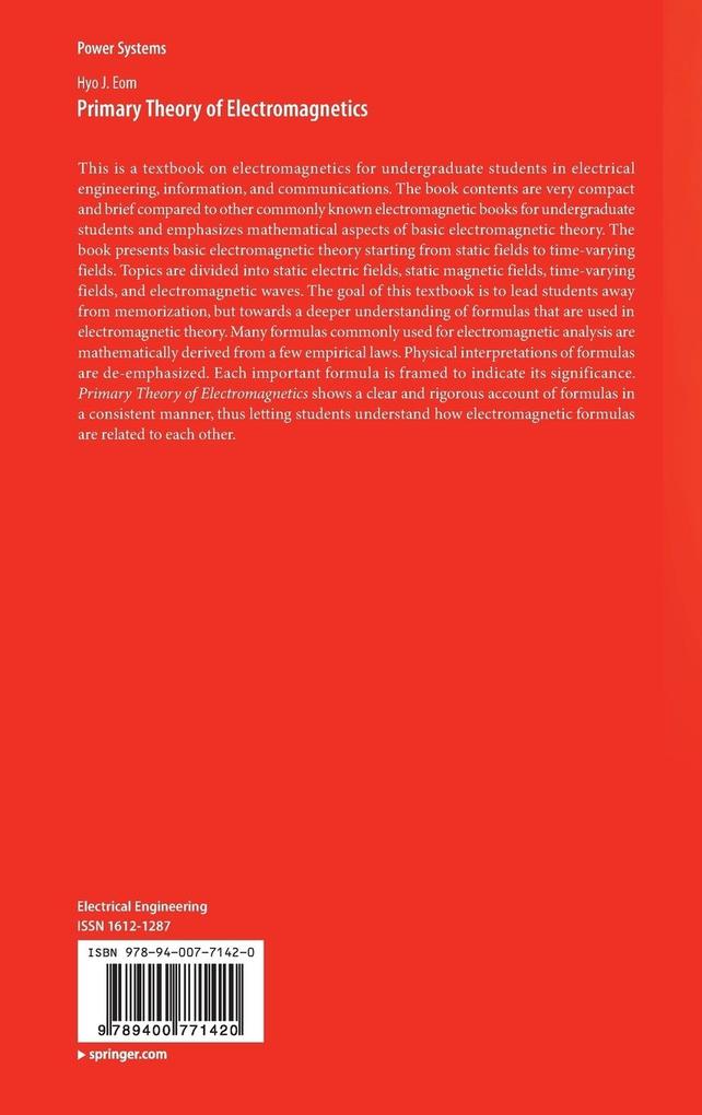 Weitere Ansicht: Primary Theory of Electromagnetics | Hyo J. Eom
