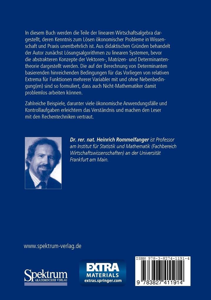 Weitere Ansicht: Mathematik für Wirtschaftswissenschaftler II | Heinrich Rommelfanger