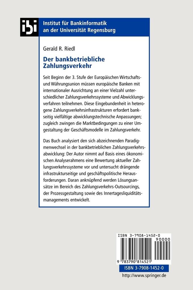Weitere Ansicht: Der bankbetriebliche Zahlungsverkehr | Gerald R. Riedl