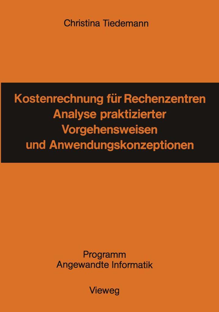 Produktbild: Kostenrechnung für Rechenzentren | Christina Tiedemann