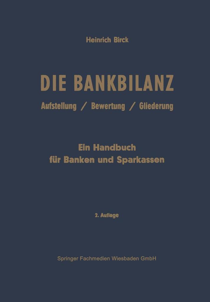Produktbild: Die Bankbilanz | Heinrich Birck