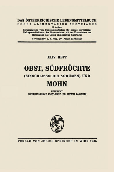 Produktbild: Obst, Südfrüchte (einschließlich Agrumen) und Mohn | Erwin Janchen