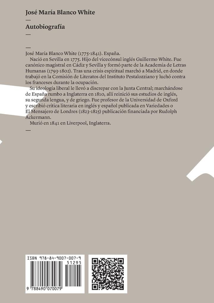 Weitere Ansicht: Autobiografía | José María Blanco White