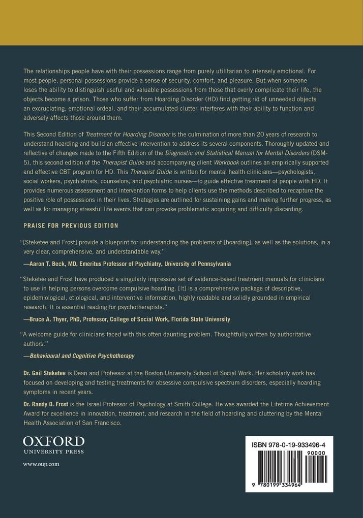 Weitere Ansicht: Treatment for Hoarding Disorder | Gail Steketee, Randy O. Frost