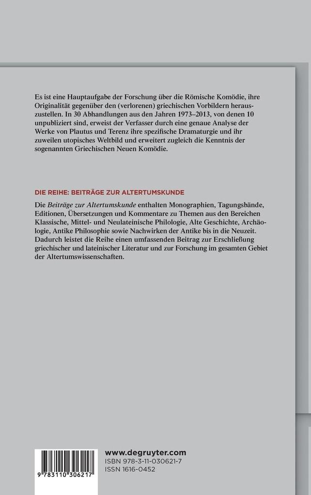 Weitere Ansicht: Studien zur Originalität der römischen Komödie | Eckard Lefèvre