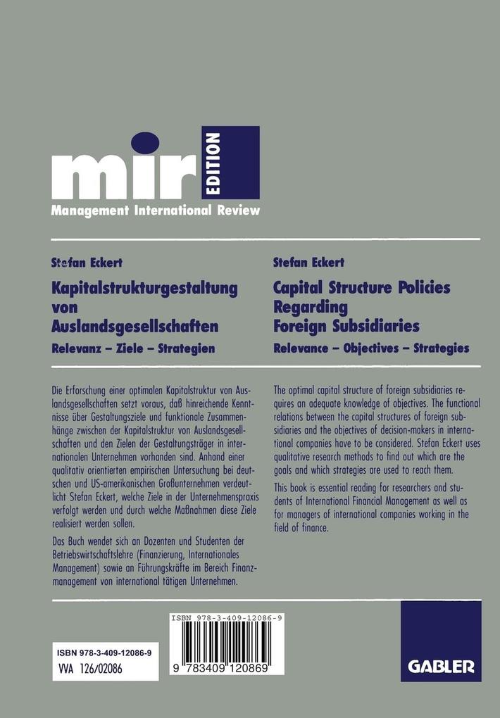 Weitere Ansicht: Kapitalstrukturgestaltung von Auslandsgesellschaften | Stefan Eckert