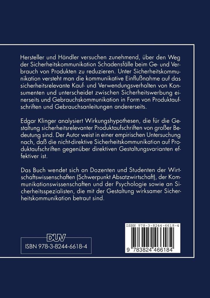 Weitere Ansicht: Gestaltung von Sicherheitskommunikation | Edgar Klinger